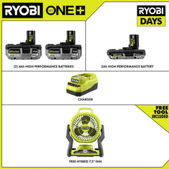 18V ONE+ LITHIUM HIGH PERFORMANCE STARTER KIT WITH FREE 18V ONE+ HYBRID 7.5" FAN