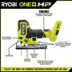 18V ONE+ HP COMPACT BRUSHLESS BARREL GRIP JIG SAW KIT