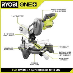 18V ONE+ LITHIUM HIGH PERFORMANCE STARTER KIT WITH FREE 18V ONE+ 7-1/4" MITER SAW