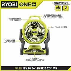 18V ONE+ 13" STRING TRIMMER/EDGER KIT WITH FREE 18V ONE+ HYBRID 7.5" FAN