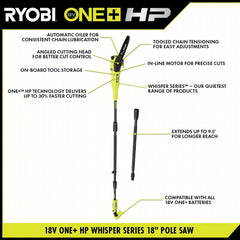 18V ONE+ HP BRUSHLESS WHISPER SERIES 8" POLE SAW