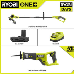 18V ONE+ 13" STRING TRIMMER/EDGER KIT WITH FREE 18V ONE+ RECIPROCATING SAW