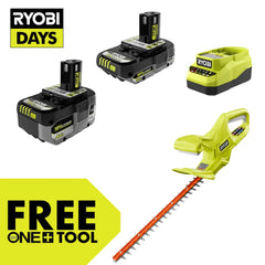 18V ONE+ 4Ah & 2Ah LITHIUM HIGH PERFORMANCE STARTER KIT WITH FREE 18V ONE+ 18" HEDGE TRIMMER