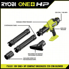 18V ONE+ HP COMPACT BRUSHLESS 220 CFM BLOWER