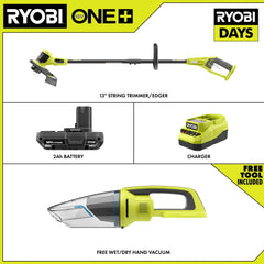 18V ONE+ 13" STRING TRIMMER/EDGER KIT WITH FREE 18V ONE+ WET/DRY HAND VACUUM