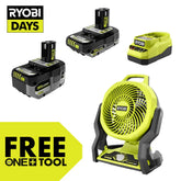 18V ONE+ 4Ah & 2Ah LITHIUM HIGH PERFORMANCE STARTER KIT WITH FREE 18V ONE+ HYBRID 7.5" FAN