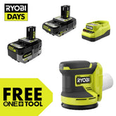18V ONE+ 4Ah & 2Ah LITHIUM HIGH PERFORMANCE STARTER KIT WITH FREE 18V ONE+ 5" RANDOM ORBIT SANDER