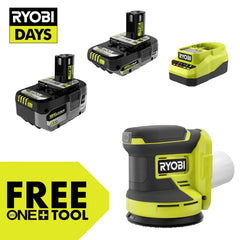 18V ONE+ 4Ah & 2Ah LITHIUM HIGH PERFORMANCE STARTER KIT WITH FREE 18V ONE+ 5" RANDOM ORBIT SANDER