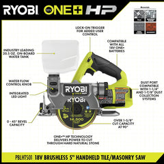 18V ONE+ BRUSHLESS 5" HANDHELD TILE/MASONRY SAW KIT