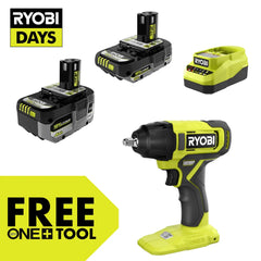 18V ONE+ 4Ah & 2Ah LITHIUM HIGH PERFORMANCE STARTER KIT WITH FREE 18V ONE+ 3/8" IMPACT WRENCH