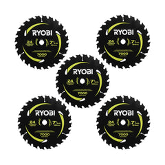 7-1/4" x 24T Carbide Teeth Thin Kerf Circular Saw Blade Set (5 Piece)