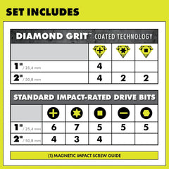 52 PC. IMPACT DRIVING SET WITH DIAMOND GRIT BITS