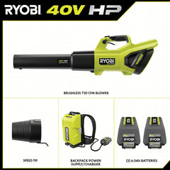 40V HP BRUSHLESS 730 CFM WHISPER SERIES BLOWER & BACKPACK POWER SUPPLY KIT