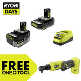 18V ONE+ 4Ah & 2Ah LITHIUM HIGH PERFORMANCE STARTER KIT WITH FREE 18V ONE+ 3/8" RATCHET