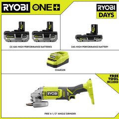 18V ONE+ LITHIUM HIGH PERFORMANCE STARTER KIT WITH FREE 18V ONE+ 4-1/2" ANGLE GRINDER