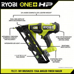 18V ONE+ HP BRUSHLESS 15GA ANGLED FINISH NAILER