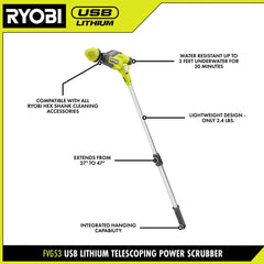 USB Lithium Telescoping Power Scrubber Kit