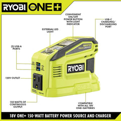 18V ONE+ 150-WATT BATTERY POWER SOURCE AND CHARGER KIT