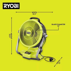 18V ONE+ 12" HYBRID MISTING AIR CANNON FAN