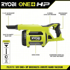18V ONE+ HP BRUSHLESS JOBSITE HAND VACUUM KIT