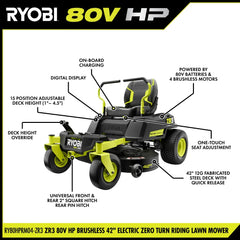 ZR3 80V HP Brushless 42” Zero Turn Riding Mower Kit