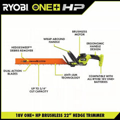 18V ONE+ HP Brushless 22" Hedge Trimmer Kit