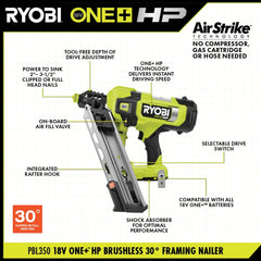 18V ONE+ HP BRUSHLESS AIRSTRIKE 30° FRAMING NAILER