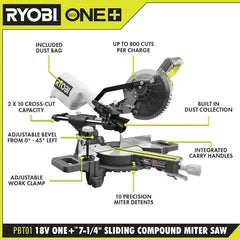 18V ONE+ 7-1/4" Sliding Compound Miter Saw