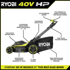 40V HP BRUSHLESS 21" PUSH MULTI-BLADE MOWER KIT