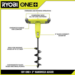 18V ONE+ 3" HANDHELD AUGER KIT