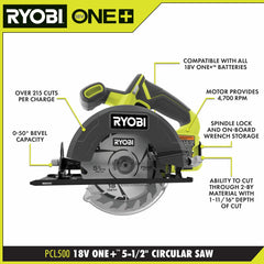 18V ONE+ 4Ah & 2Ah LITHIUM HIGH PERFORMANCE STARTER KIT WITH FREE 18V ONE+ 5-1/2" CIRCULAR SAW
