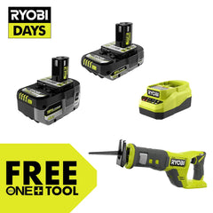 18V ONE+ 4Ah & 2Ah LITHIUM HIGH PERFORMANCE STARTER KIT WITH FREE 18V ONE+ RECIPROCATING SAW