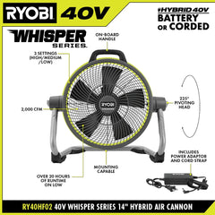 40V 14" HYBRID AIR CANNON FAN