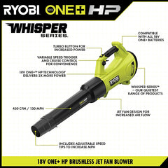 18V ONE+ HP BRUSHLESS WHISPER SERIES 450 CFM BLOWER