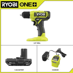 18V ONE+ 3/8" CORDLESS DRILL/DRIVER KIT WITH 1.5Ah BATTERY AND CHARGER