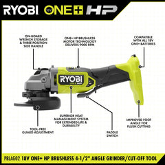 18V ONE+ HP BRUSHLESS 4-1/2" ANGLE GRINDER/CUT-OFF TOOL KIT