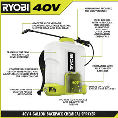 40V 4 GALLON BACKPACK CHEMICAL SPRAYER KIT