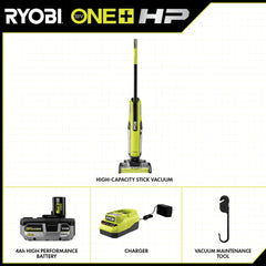 18V ONE+ HP Cordless High-Capacity Stick Vacuum Cleaner Kit with 4.0 Ah Battery and Charger
