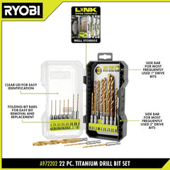 22 PC. TITANIUM DRILL BIT SET
