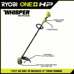 18V ONE+ HP Brushless 15” String Trimmer Kit