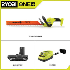 18V ONE+ 22" Lithium-Ion Electric Hedge Trimmer Cordless with 2.0 Ah Battery and Charger