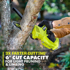 18V ONE+ HP Brushless 8" Pruning Mini Chainsaw Battery Powered with 2.0 Ah Battery and Charger