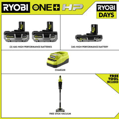 18V ONE+ LITHIUM HIGH PERFORMANCE STARTER KIT WITH FREE 18V ONE+ HP STICK VACUUM
