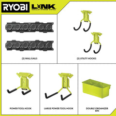 LINK 7-Piece Wall Storage Kit, Heavy Duty Wall Hooks