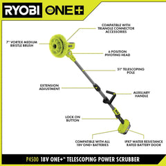 18V ONE+ VORTEX TELESCOPING POWER SCRUBBER